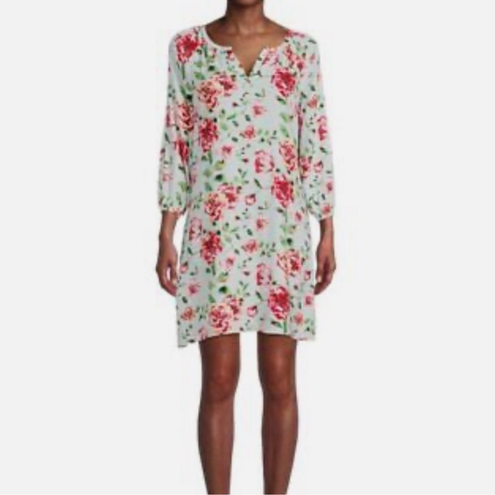 Pioneer Woman Size Large Peasant Dress Pale Green Floral Practicality Boho